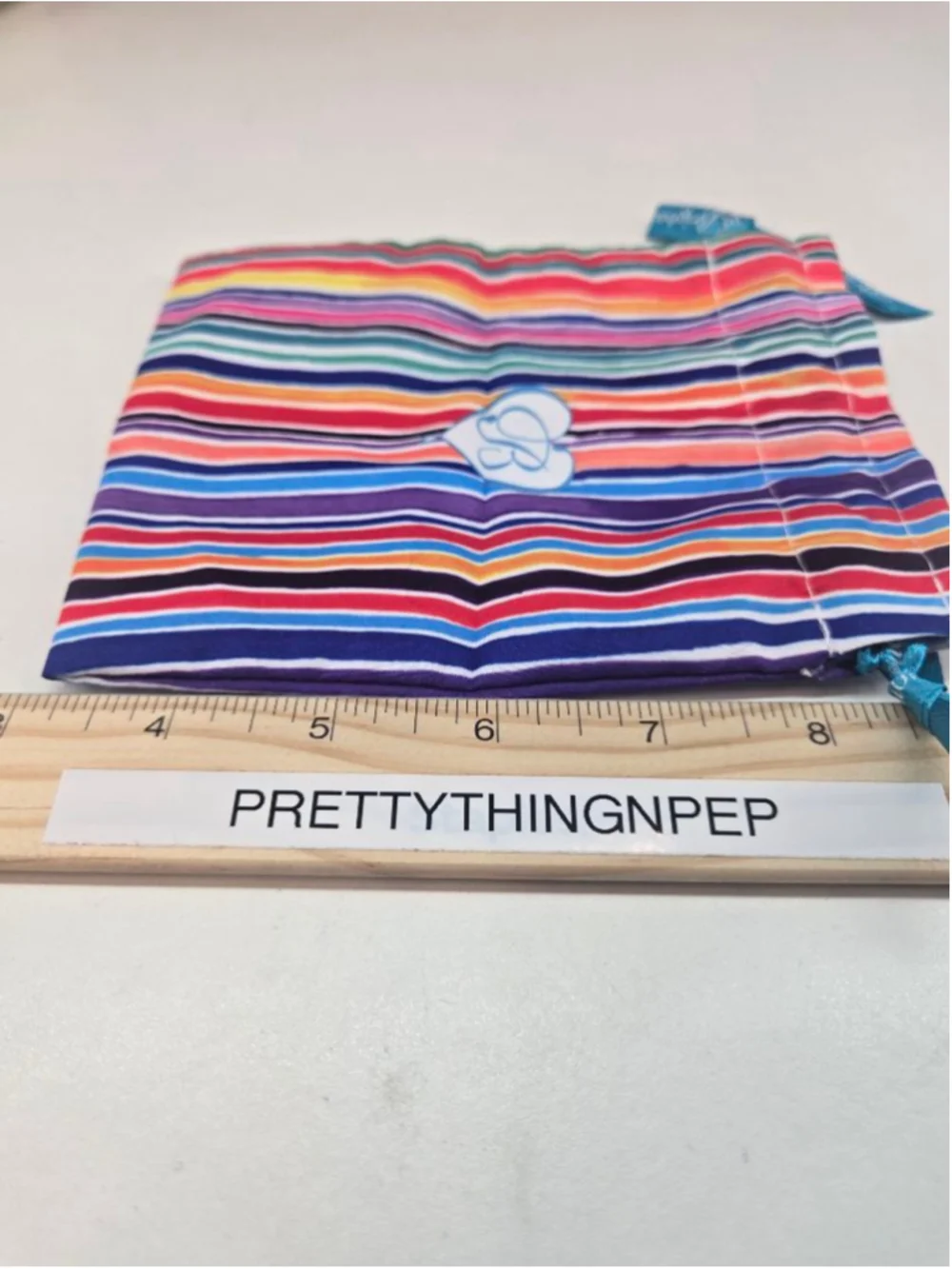 Brighton Striped Rainbow Cosmetic Jewelry Duster Drawstring Bag Multi-color